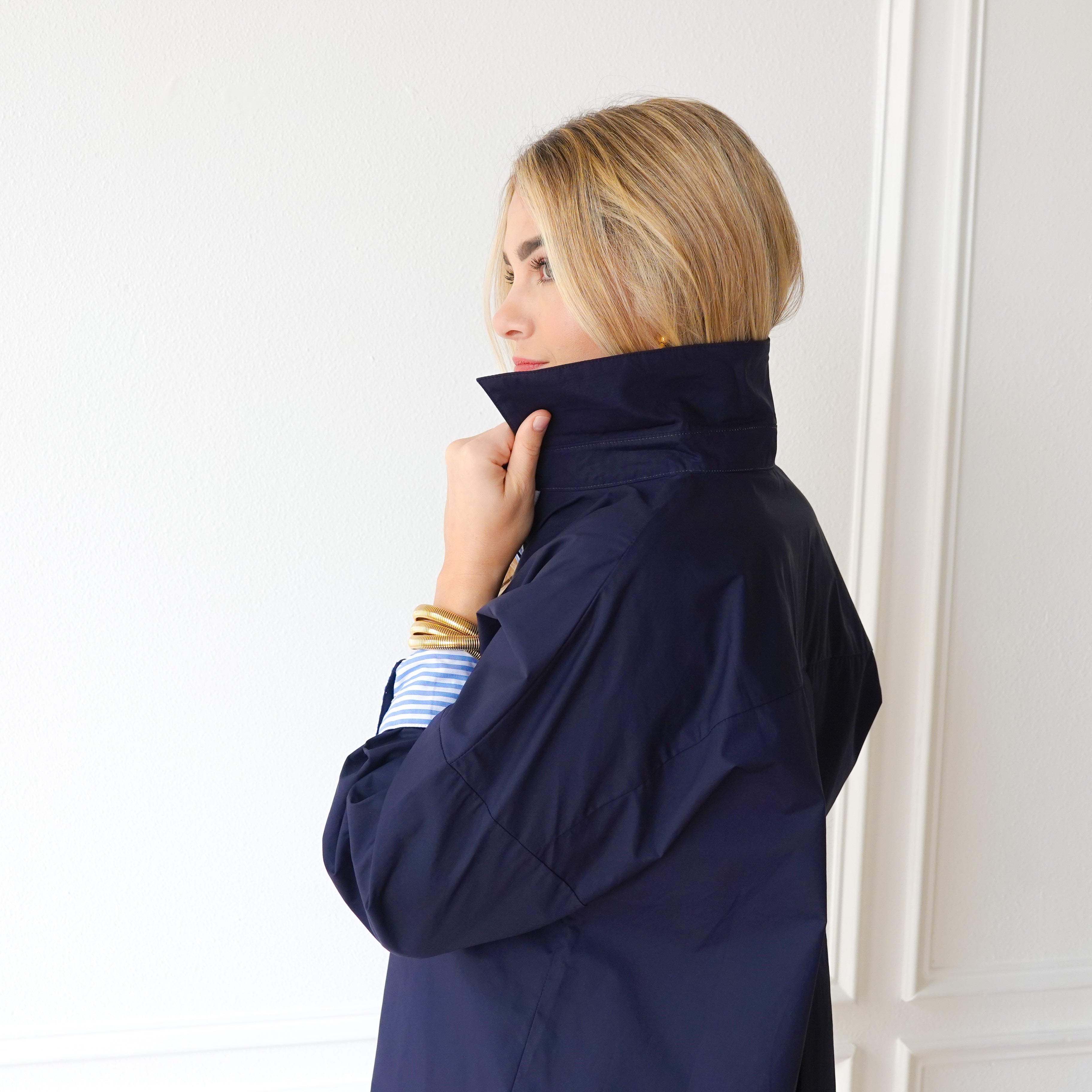 Caryn Lawn Katherine Top Navy and Powder