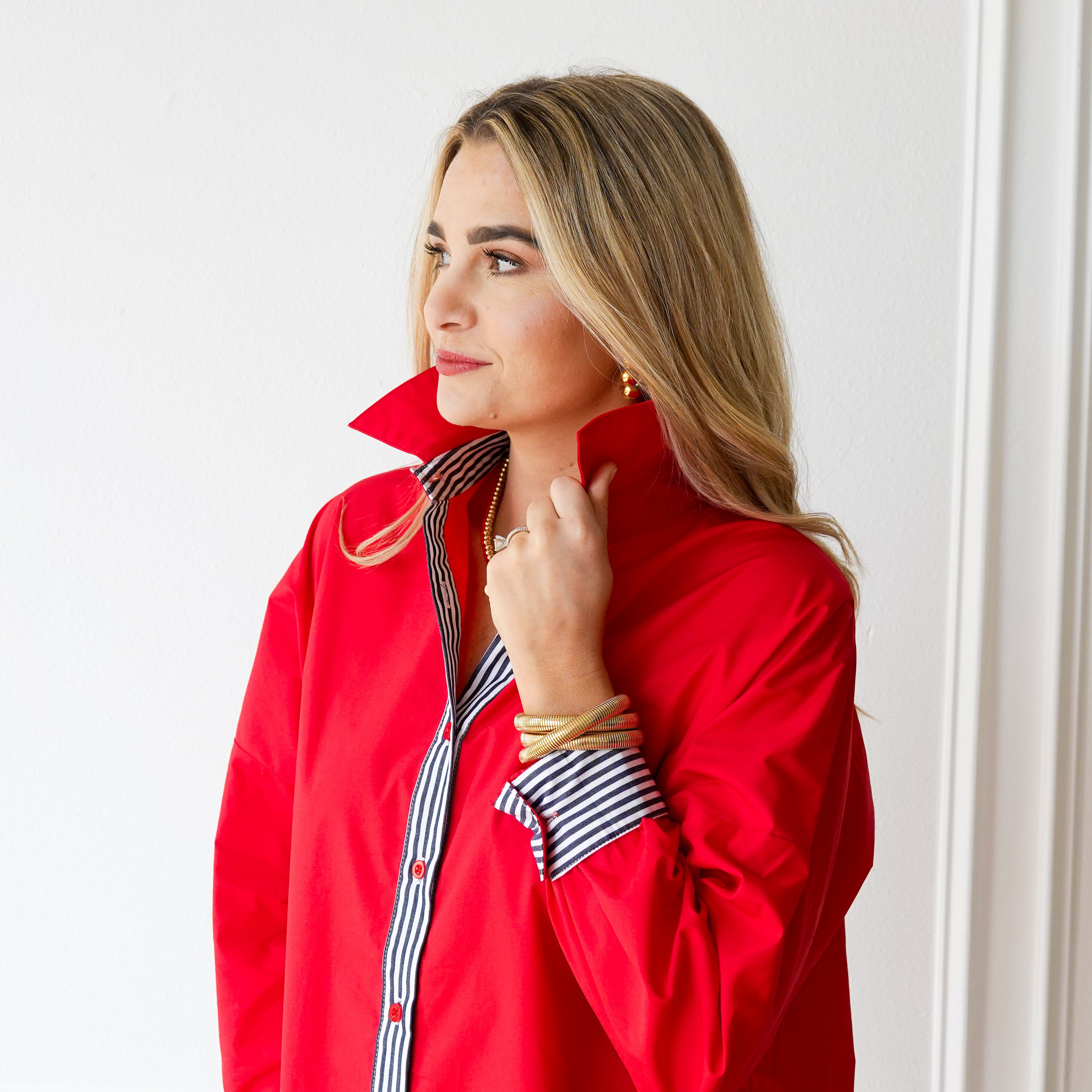 Caryn Lawn Katherine Top Red and Black