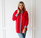 Caryn Lawn Katherine Top Red and Black