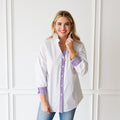 Caryn Lawn Katherine Top White and Purple