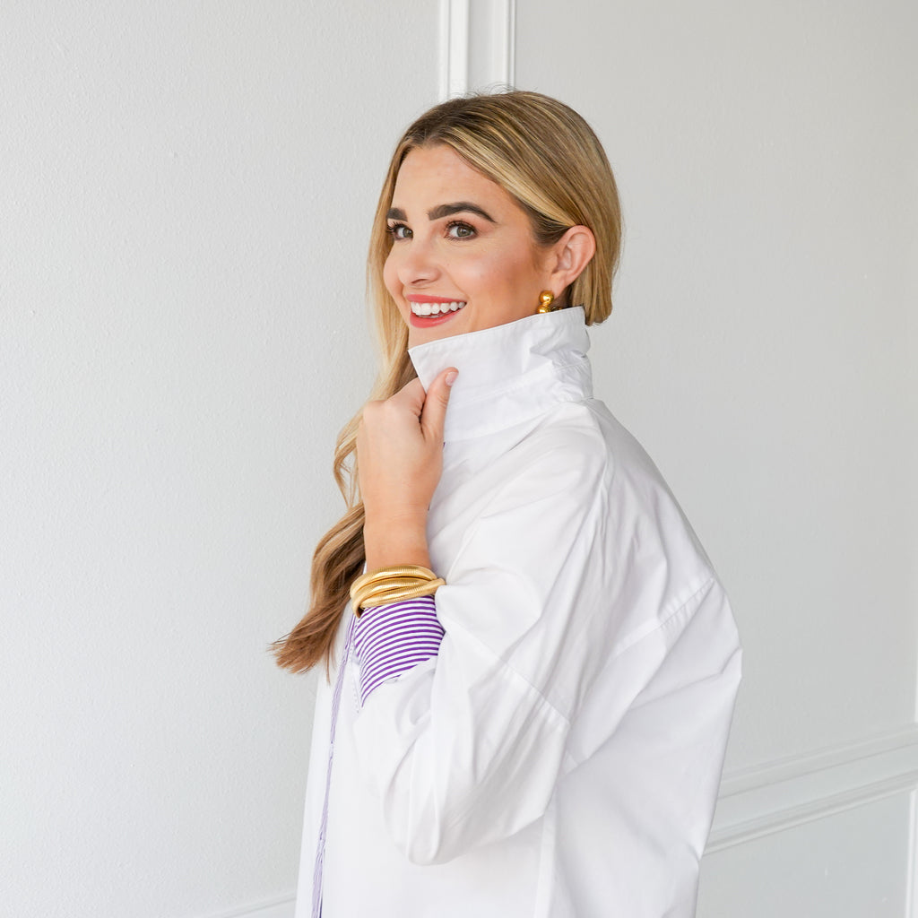 Caryn Lawn Katherine Top White and Purple