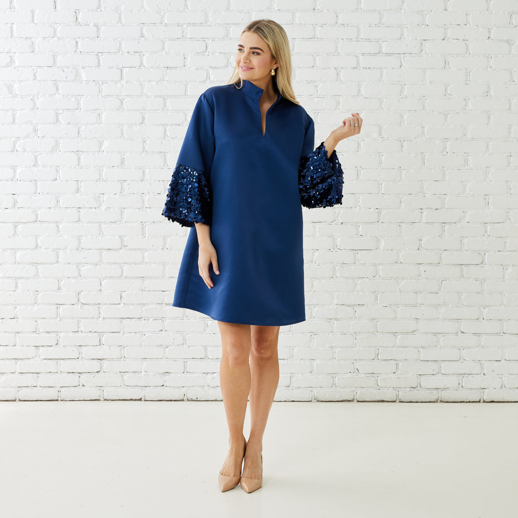 Caryn Lawn KERI SPARKLE DRESS NAVY
