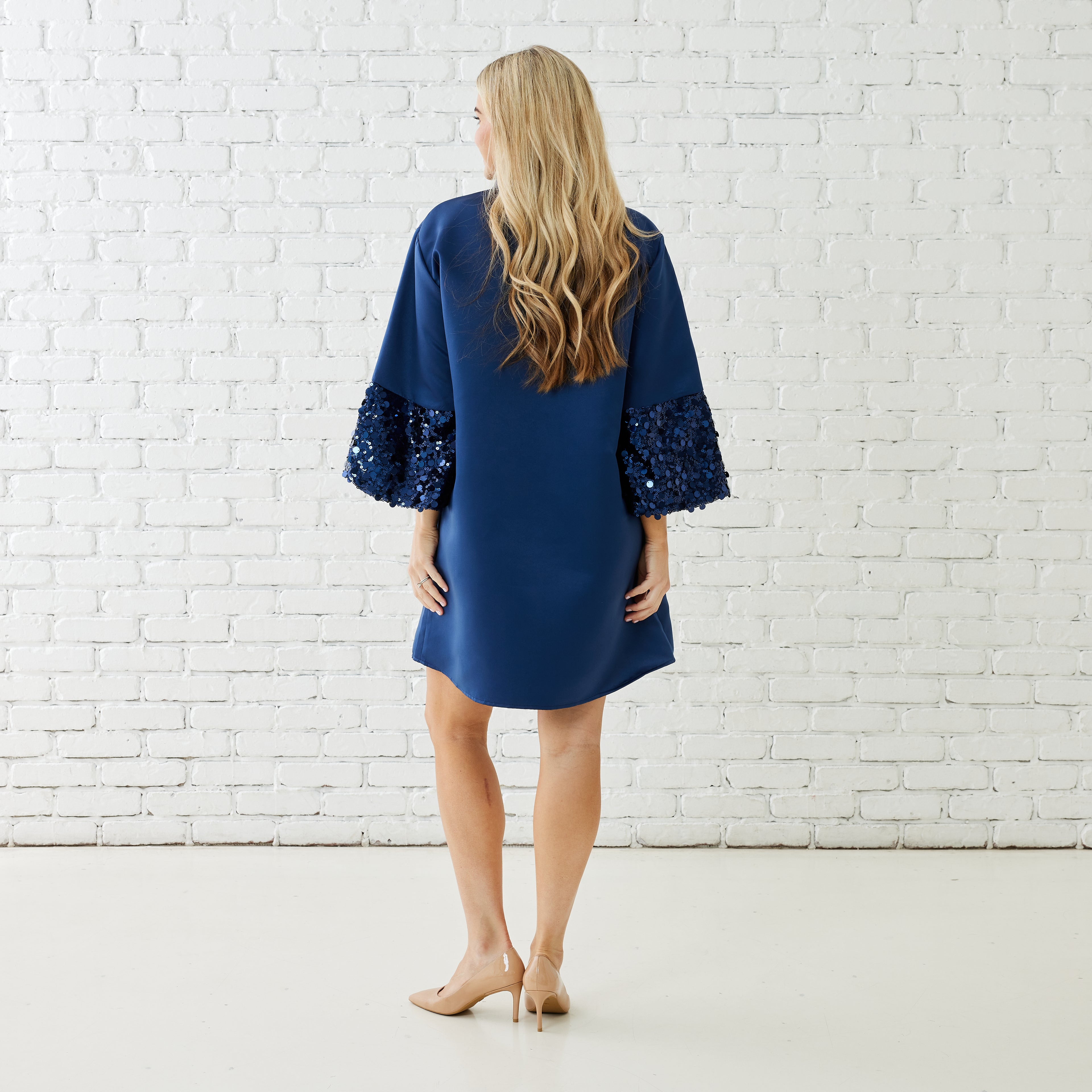 Caryn Lawn KERI SPARKLE DRESS NAVY