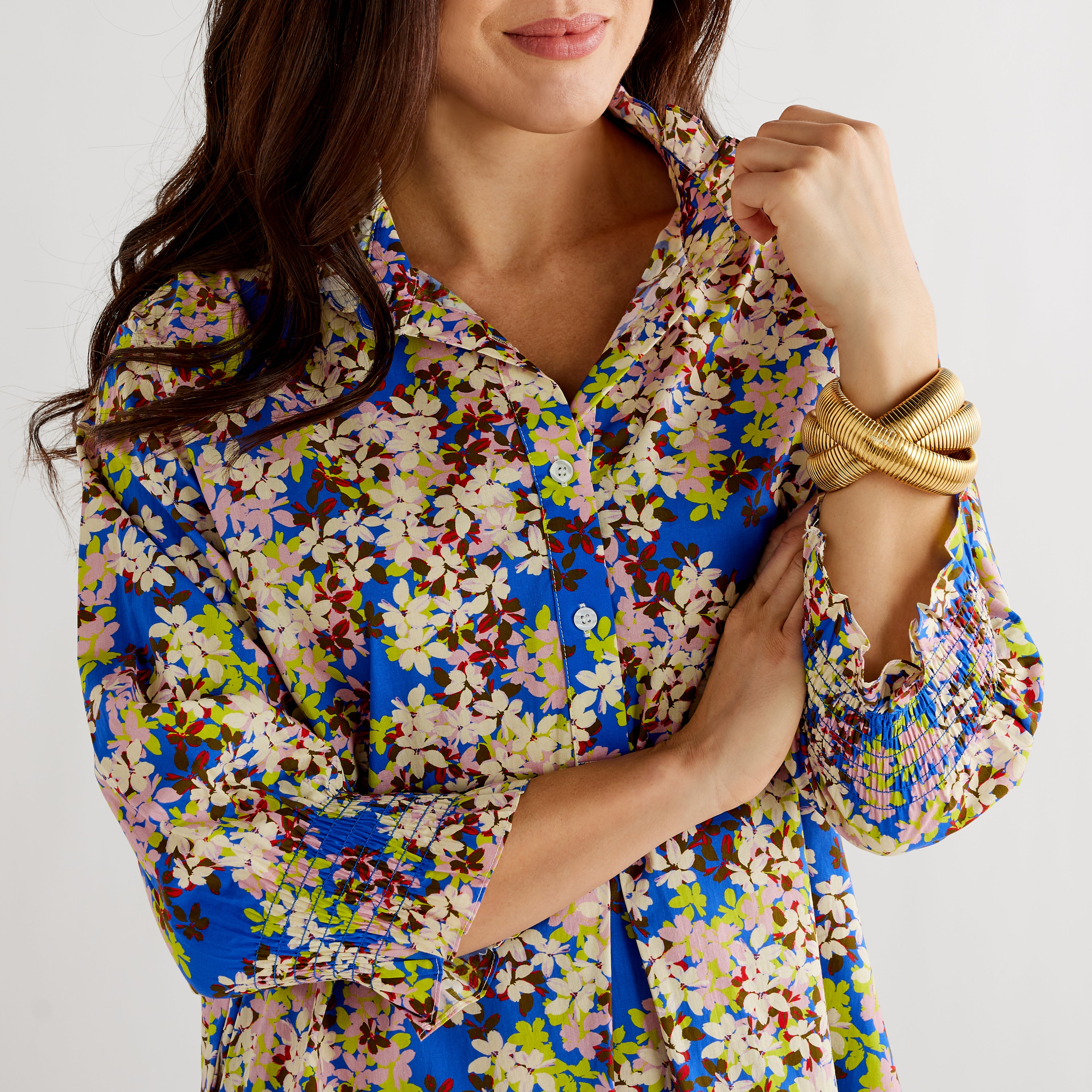 Caryn Lawn Kimberly Dress Blue Floral