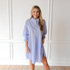Caryn Lawn Kimberly Dress Blue Stripe