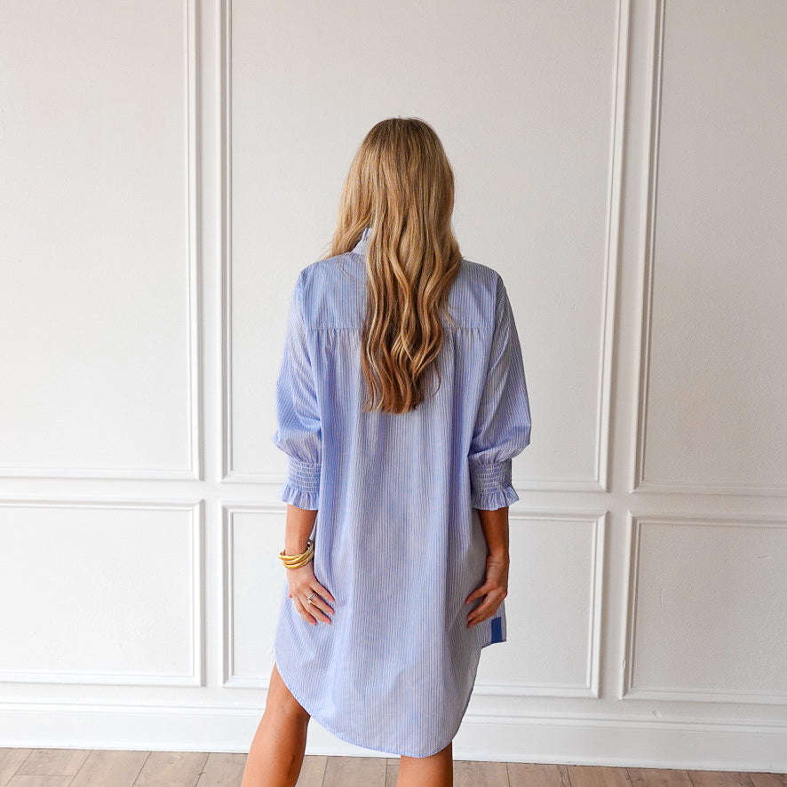Caryn Lawn Kimberly Dress Blue Stripe