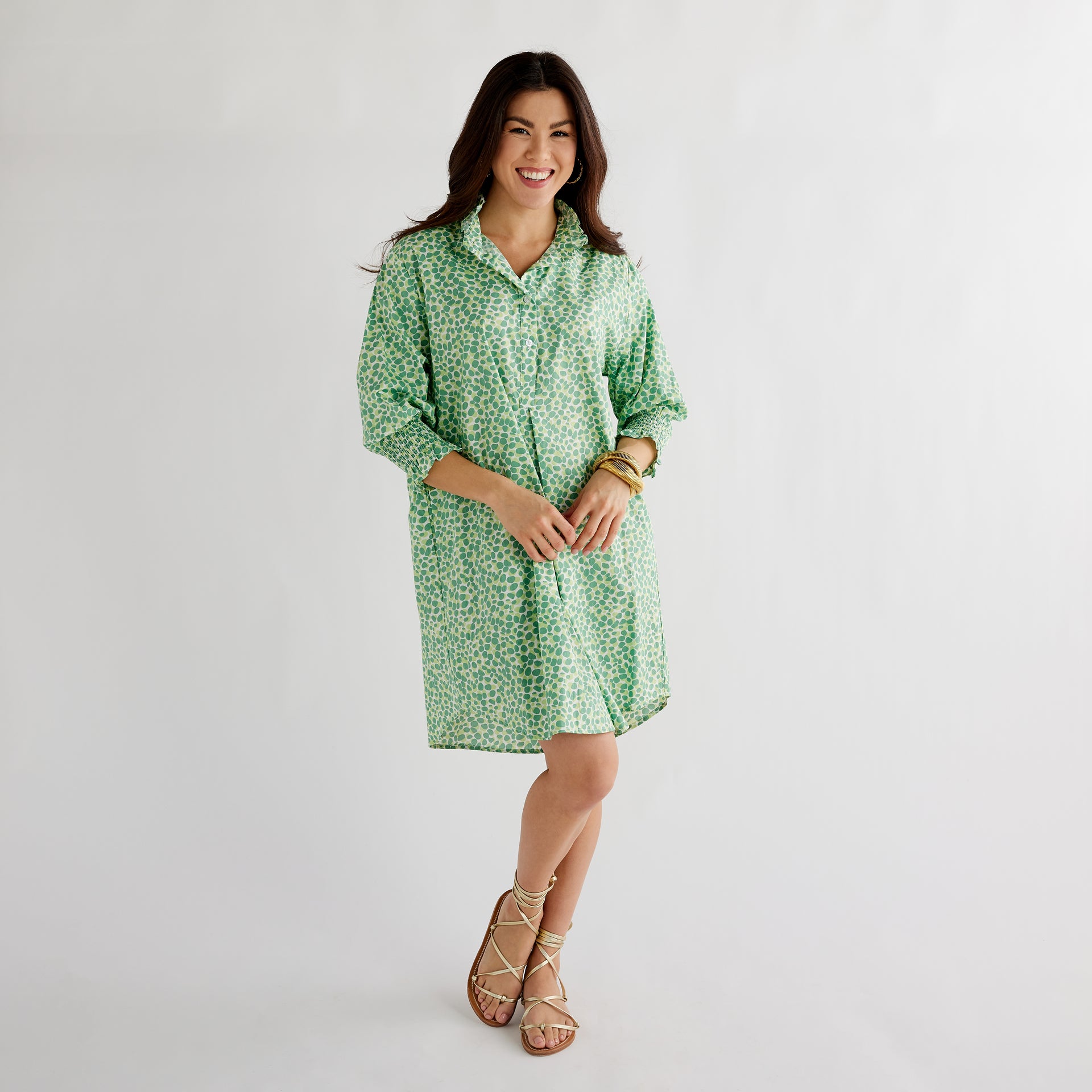 Kimberly Dress Green Poppy