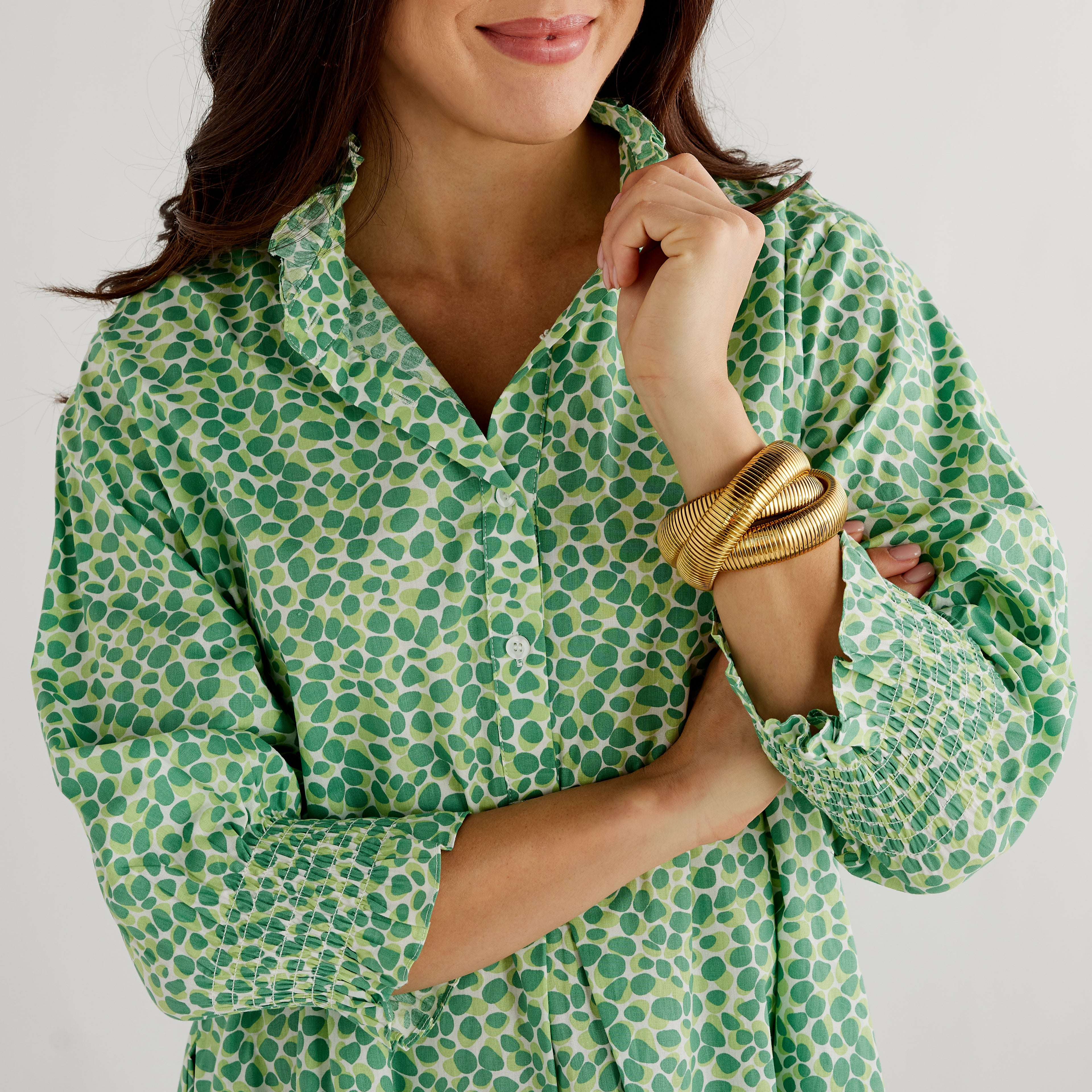 Caryn Lawn Kimberly Dress Green Poppy