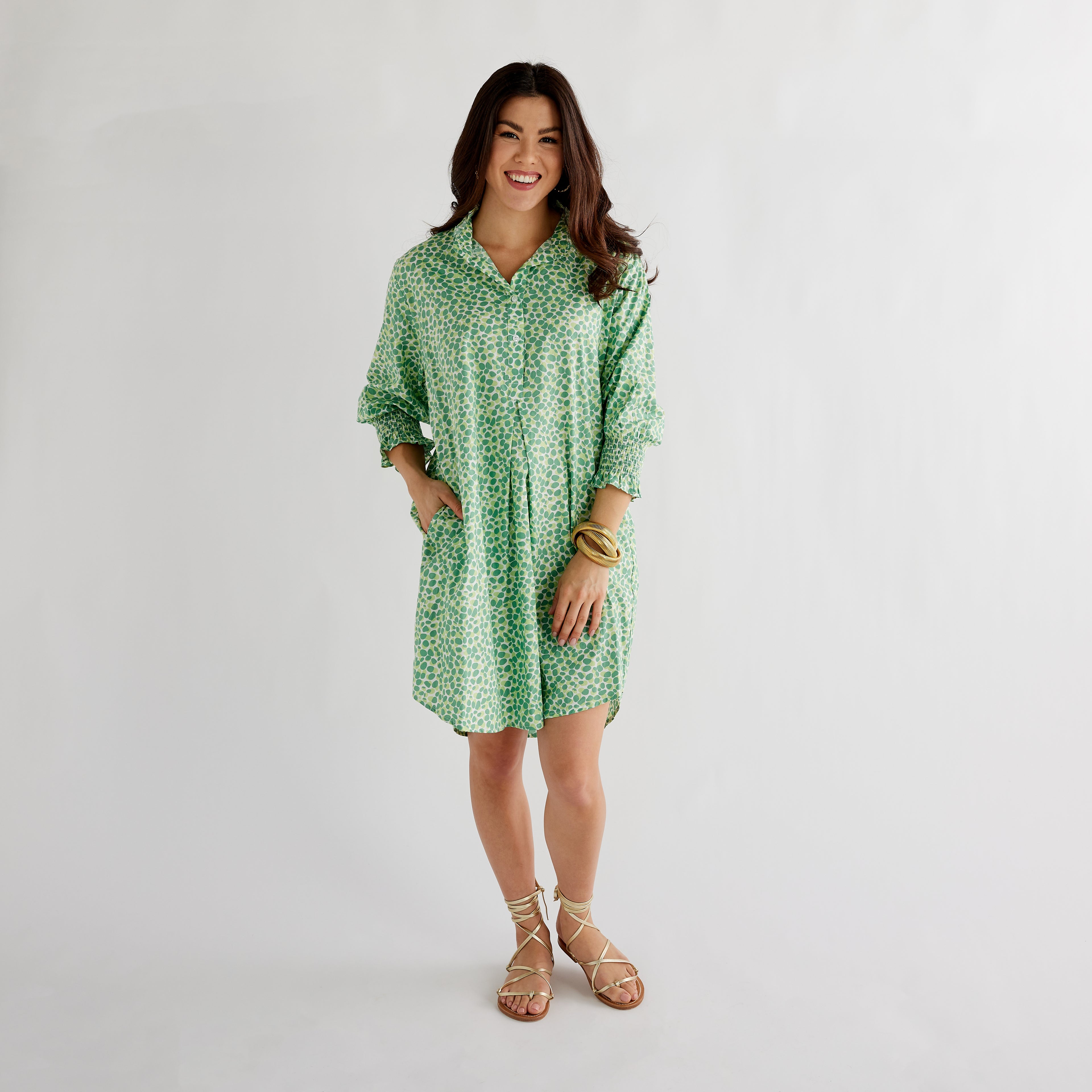 Caryn Lawn Kimberly Dress Green Poppy