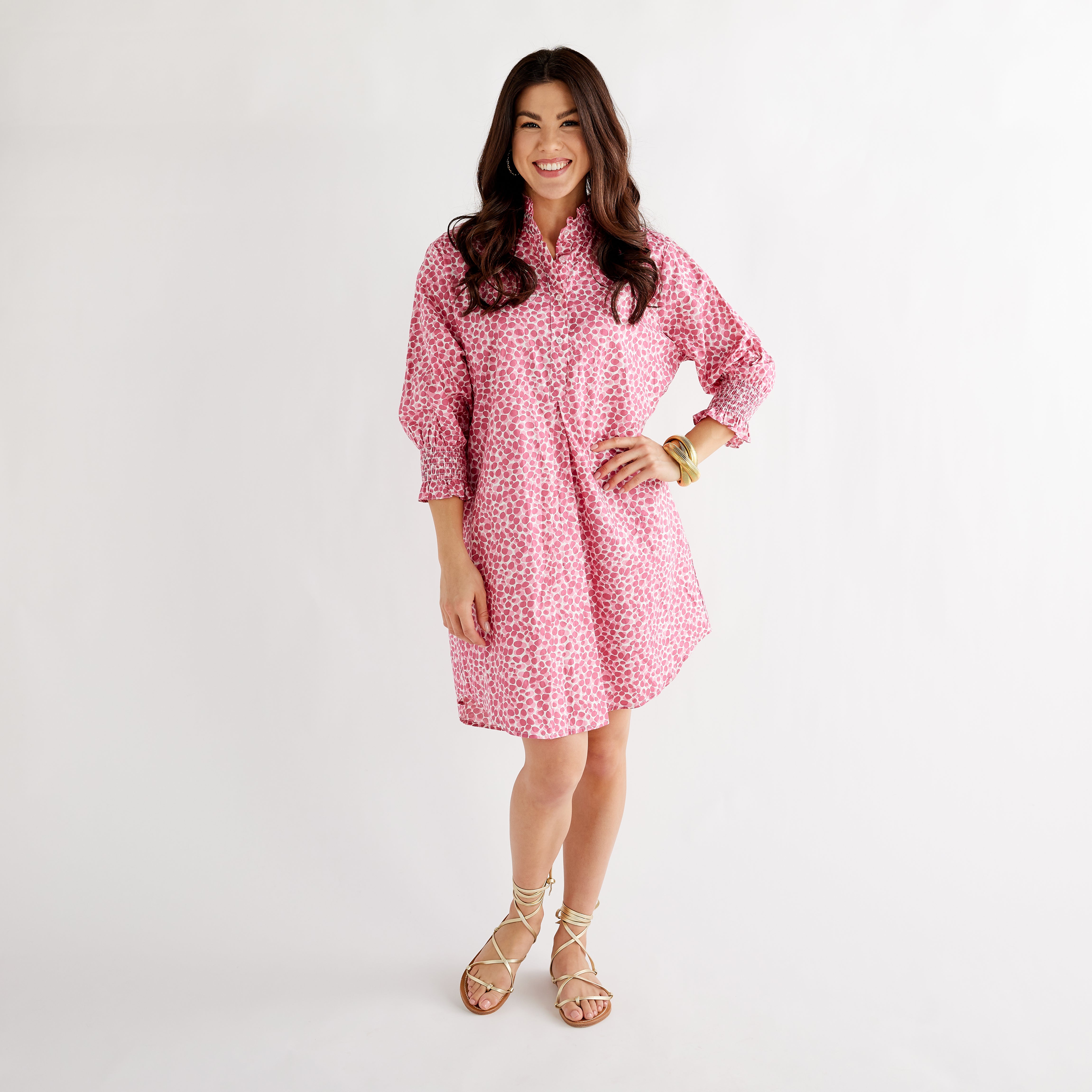 Kimberly Dress Pink Poppy | Caryn Lawn Spring Collection