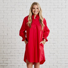 Load image into Gallery viewer, Caryn Lawn Kimberly Dress with Velvet Red