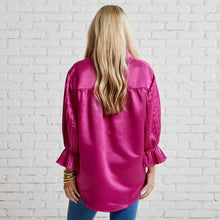 Load image into Gallery viewer, Caryn Lawn Kimberly Top Pleated Magenta