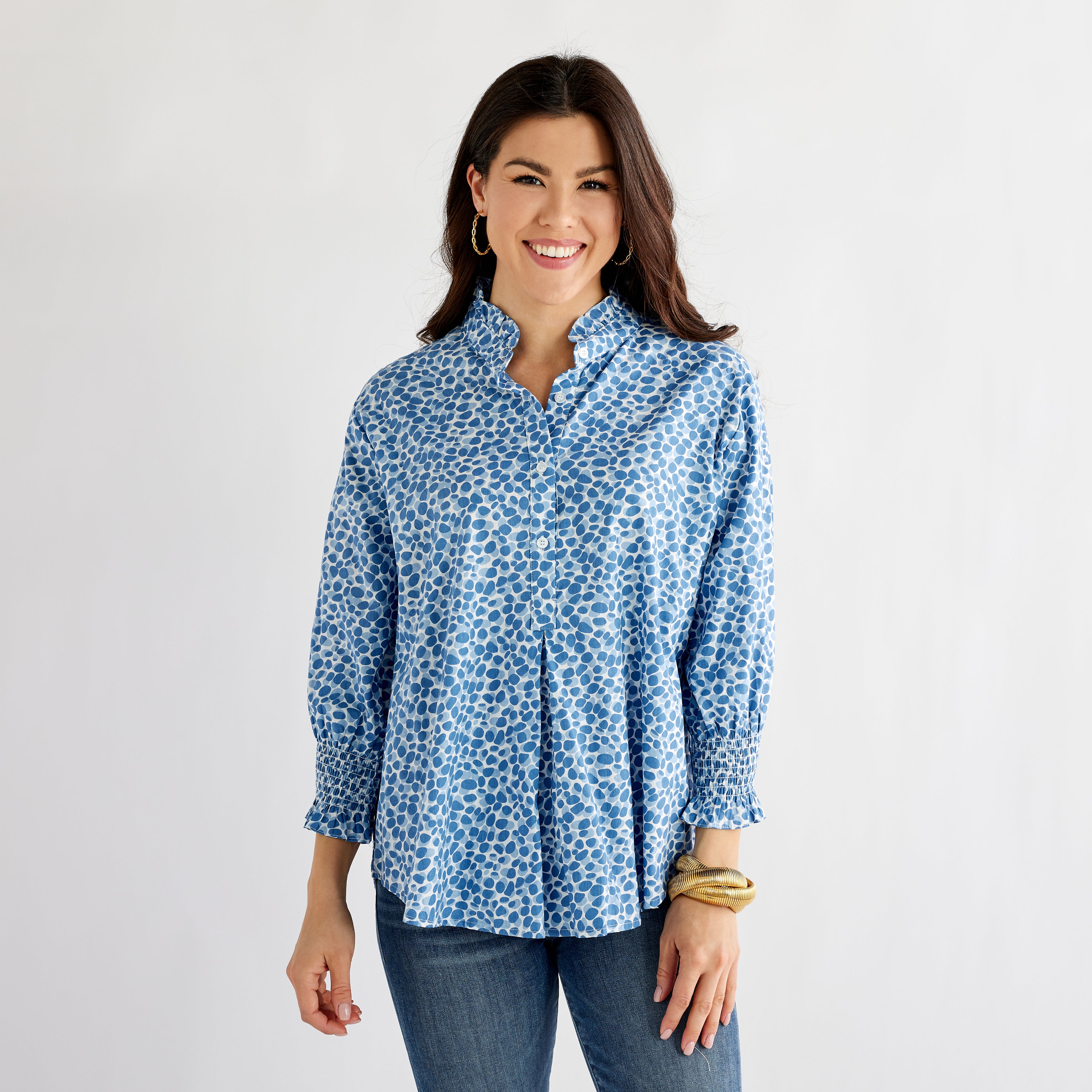 Caryn Lawn Kimberly Top Blue Poppy