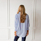 Caryn Lawn Kimberly Top Blue Stripe