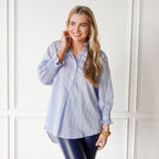 Caryn Lawn Kimberly Top Blue Stripe