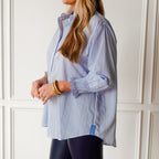 Caryn Lawn Kimberly Top Blue Stripe