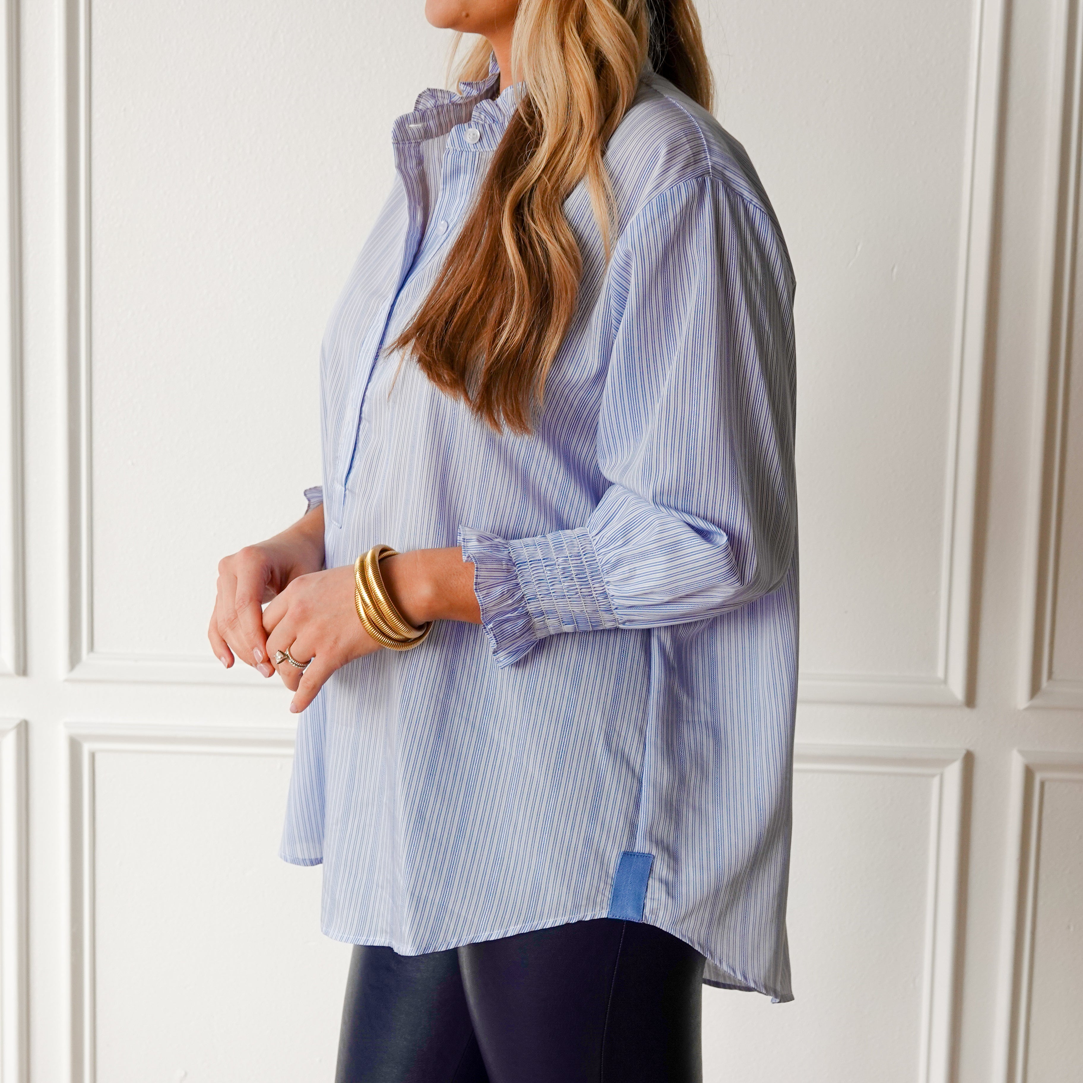 Caryn Lawn Kimberly Top Blue Stripe