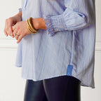Caryn Lawn Kimberly Top Blue Stripe