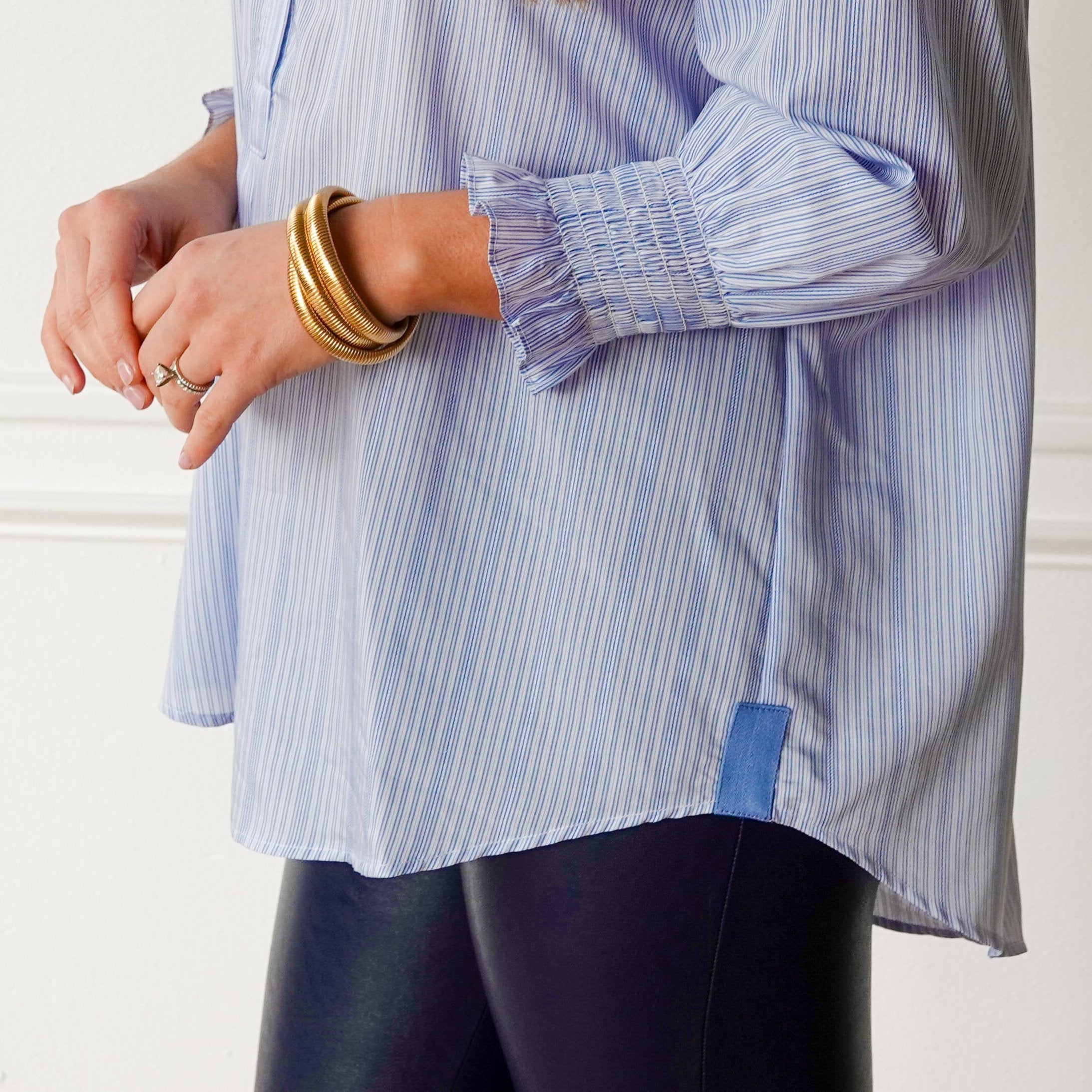 Caryn Lawn Kimberly Top Blue Stripe