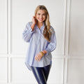 Caryn Lawn Kimberly Top Blue Stripe