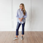 Caryn Lawn Kimberly Top Blue Stripe