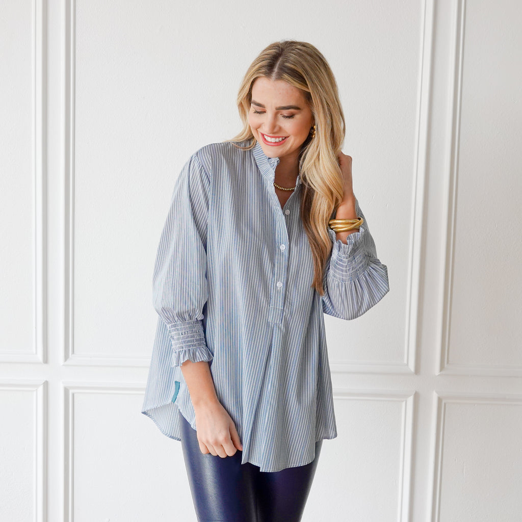 Caryn Lawn Kimberly Top Forest Stripe
