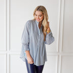 Caryn Lawn Kimberly Top Forest Stripe