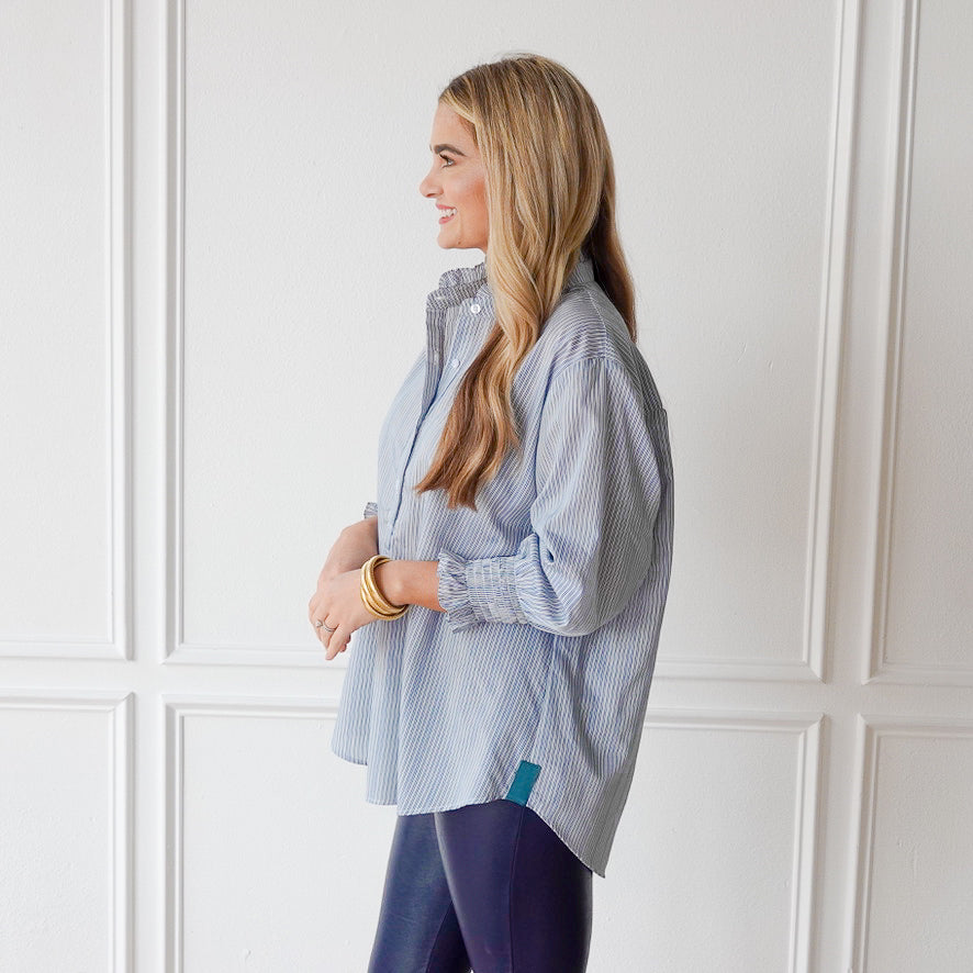 Caryn Lawn Kimberly Top Forest Stripe