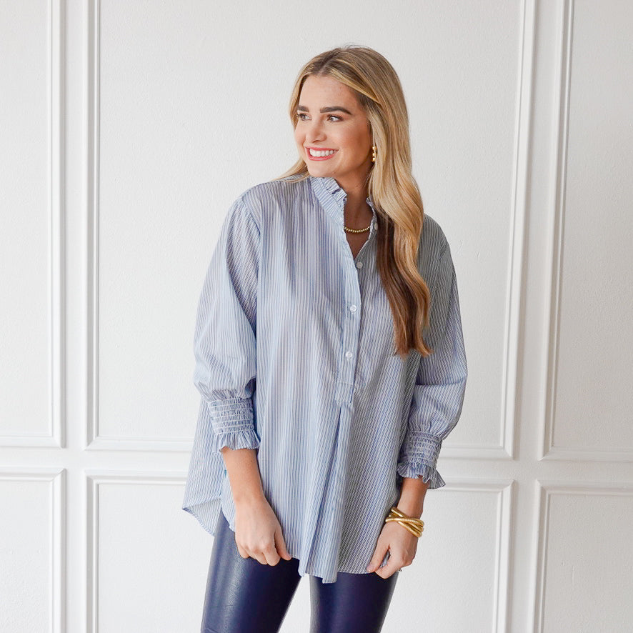 Caryn Lawn Kimberly Top Forest Stripe