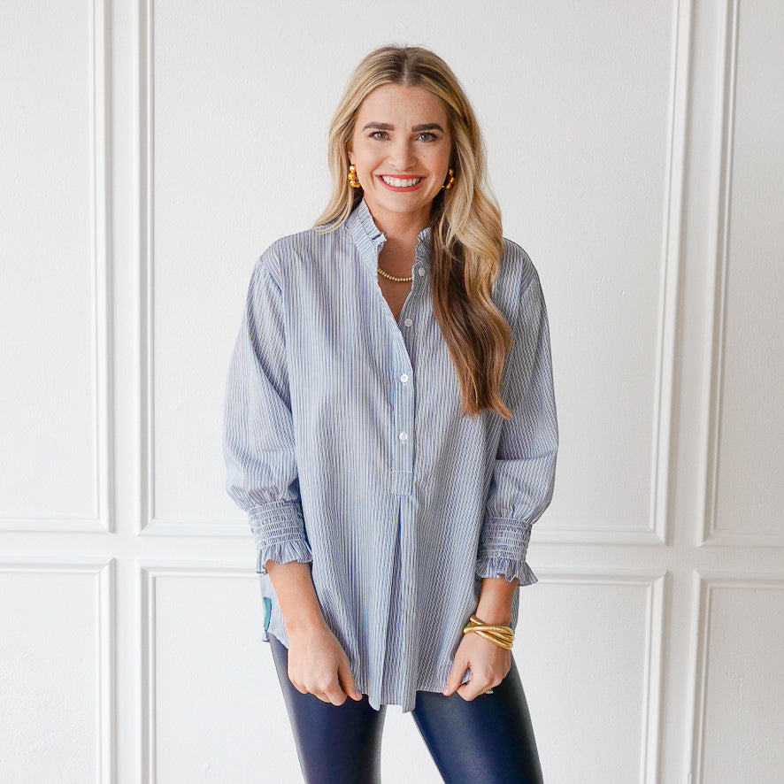 Caryn Lawn Kimberly Top Forest Stripe
