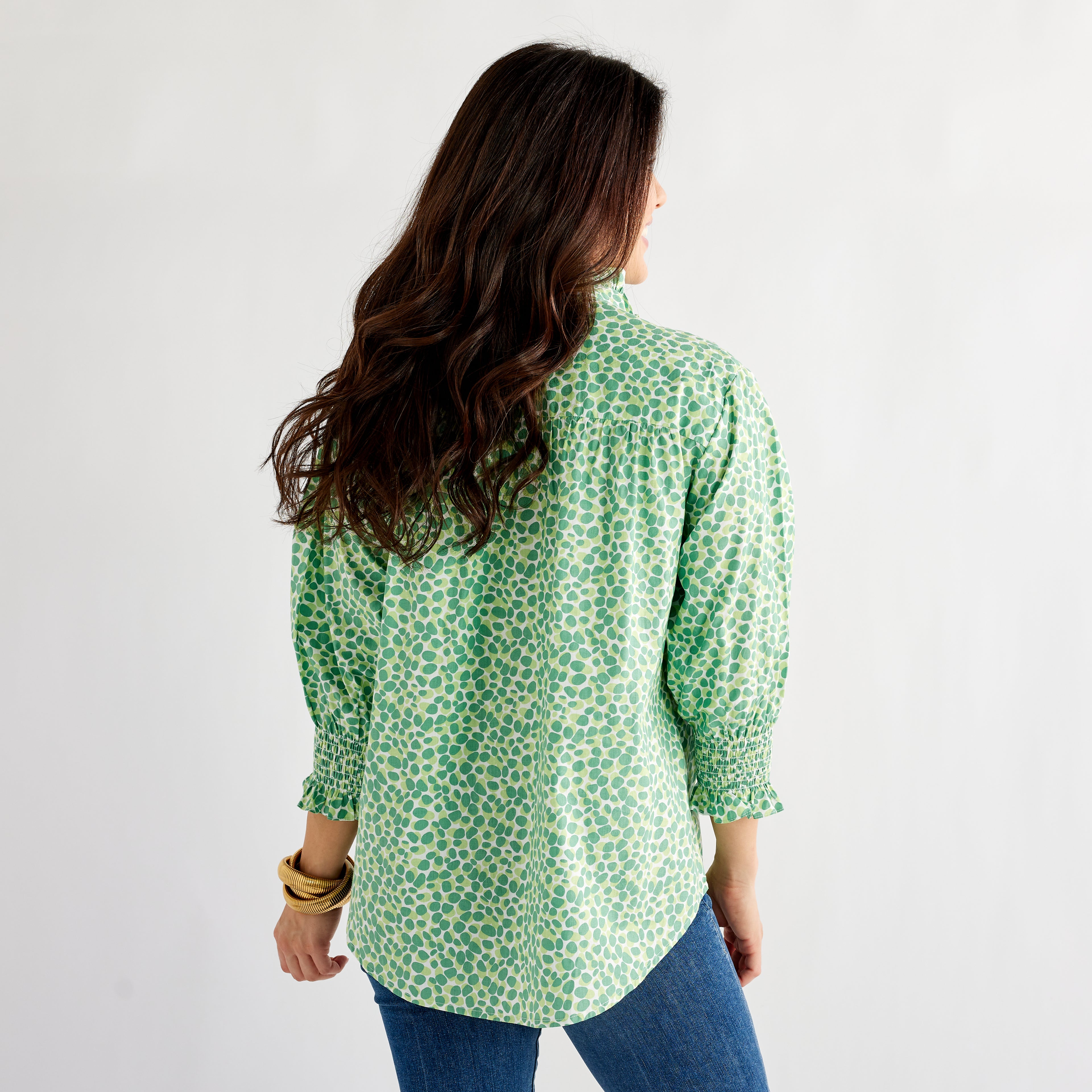 Caryn Lawn Kimberly Top Green Poppy