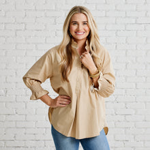 Load image into Gallery viewer, Caryn Lawn Kimberly Top with Velvet Khaki