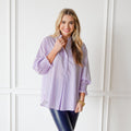 Caryn Lawn Kimberly Top Lavender Stripe