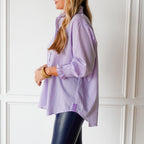 Caryn Lawn Kimberly Top Lavender Stripe