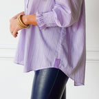 Caryn Lawn Kimberly Top Lavender Stripe