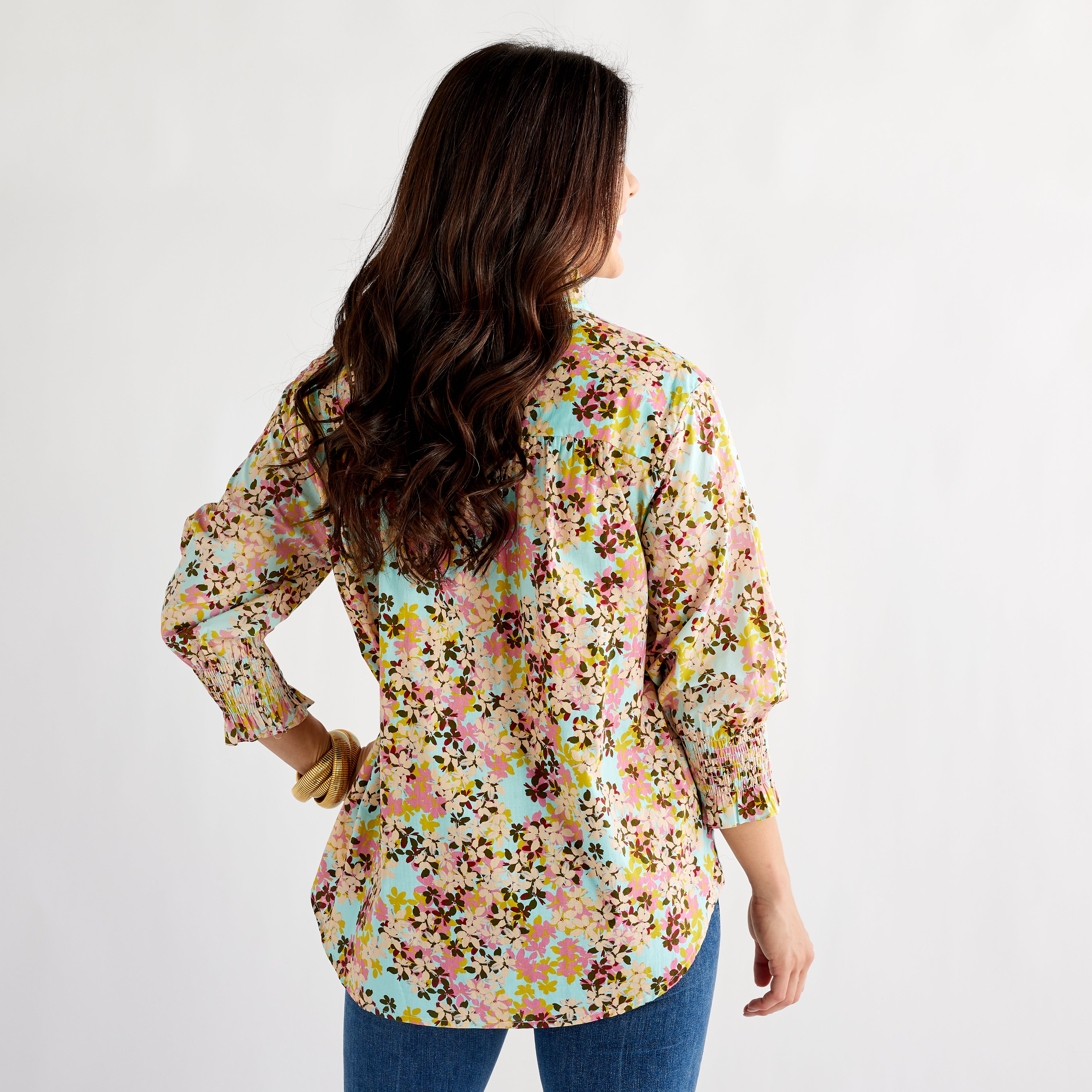 Caryn Lawn Kimberly Top Pink Floral