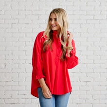 Load image into Gallery viewer, Caryn Lawn Kimberly Top with Velvet Red