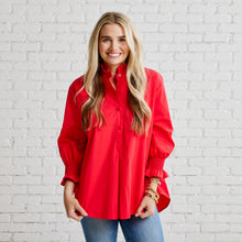 Load image into Gallery viewer, Caryn Lawn Kimberly Top with Velvet Red