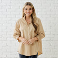 Caryn Lawn KIMBERLY SPARKLE TOP KHAKI