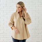 Caryn Lawn KIMBERLY SPARKLE TOP KHAKI