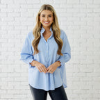 Caryn Lawn KIMBERLY SPARKLE TOP OXFORD STRIPE