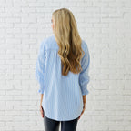 Caryn Lawn KIMBERLY SPARKLE TOP OXFORD STRIPE