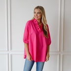 Caryn Lawn Kit Top Hot Pink