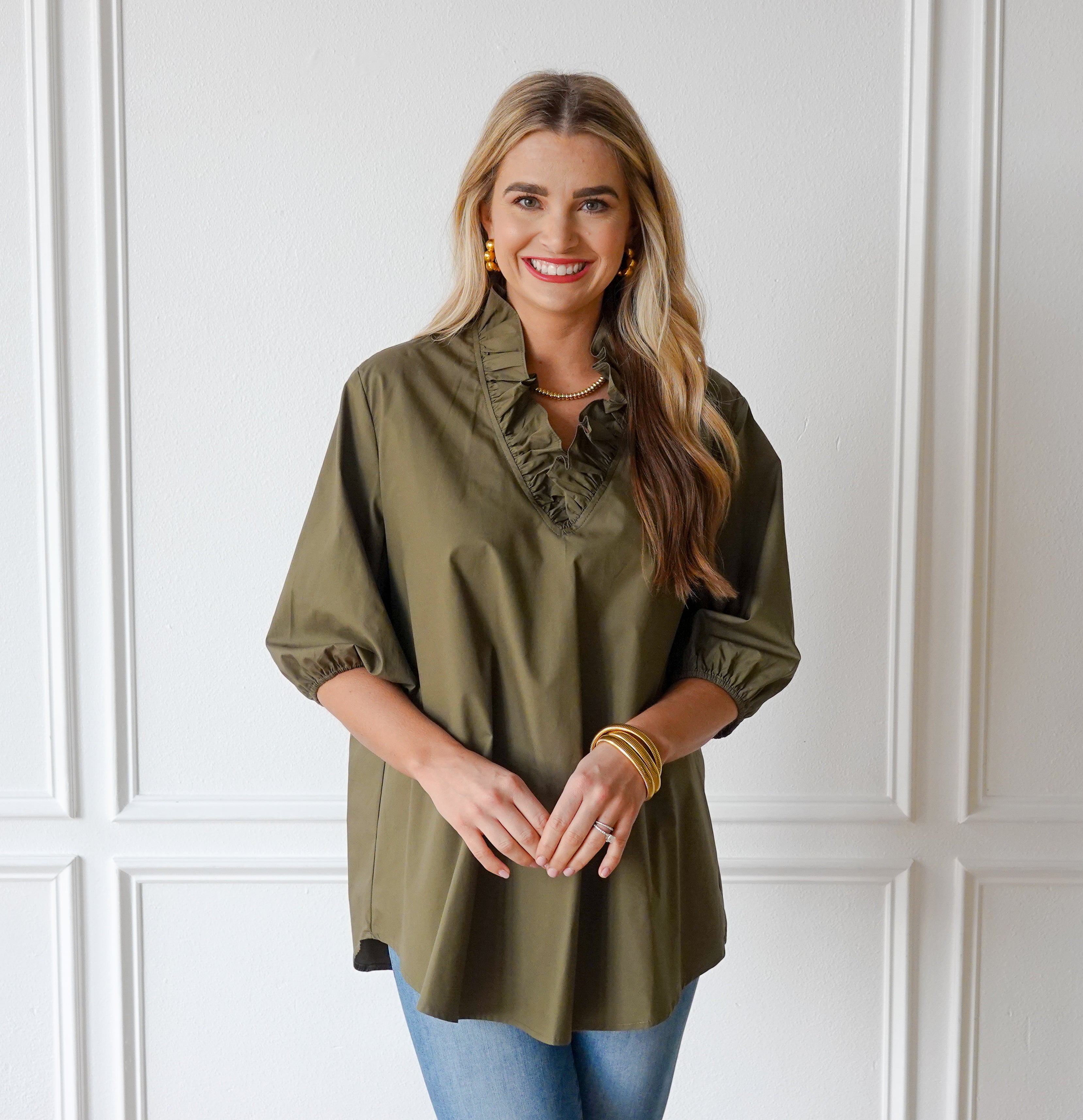 Caryn Lawn Kit Top Olive