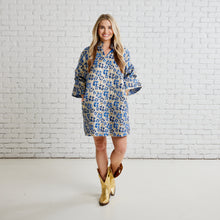 Load image into Gallery viewer, Caryn Lawn Kristin Jacquard Dress Cobalt