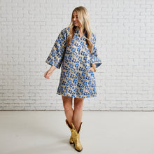 Load image into Gallery viewer, Caryn Lawn Kristin Jacquard Dress Cobalt