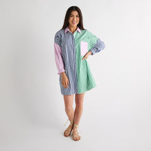 Load image into Gallery viewer, Caryn Lawn Lawn Contrast Stripe Dress Pink Stripe