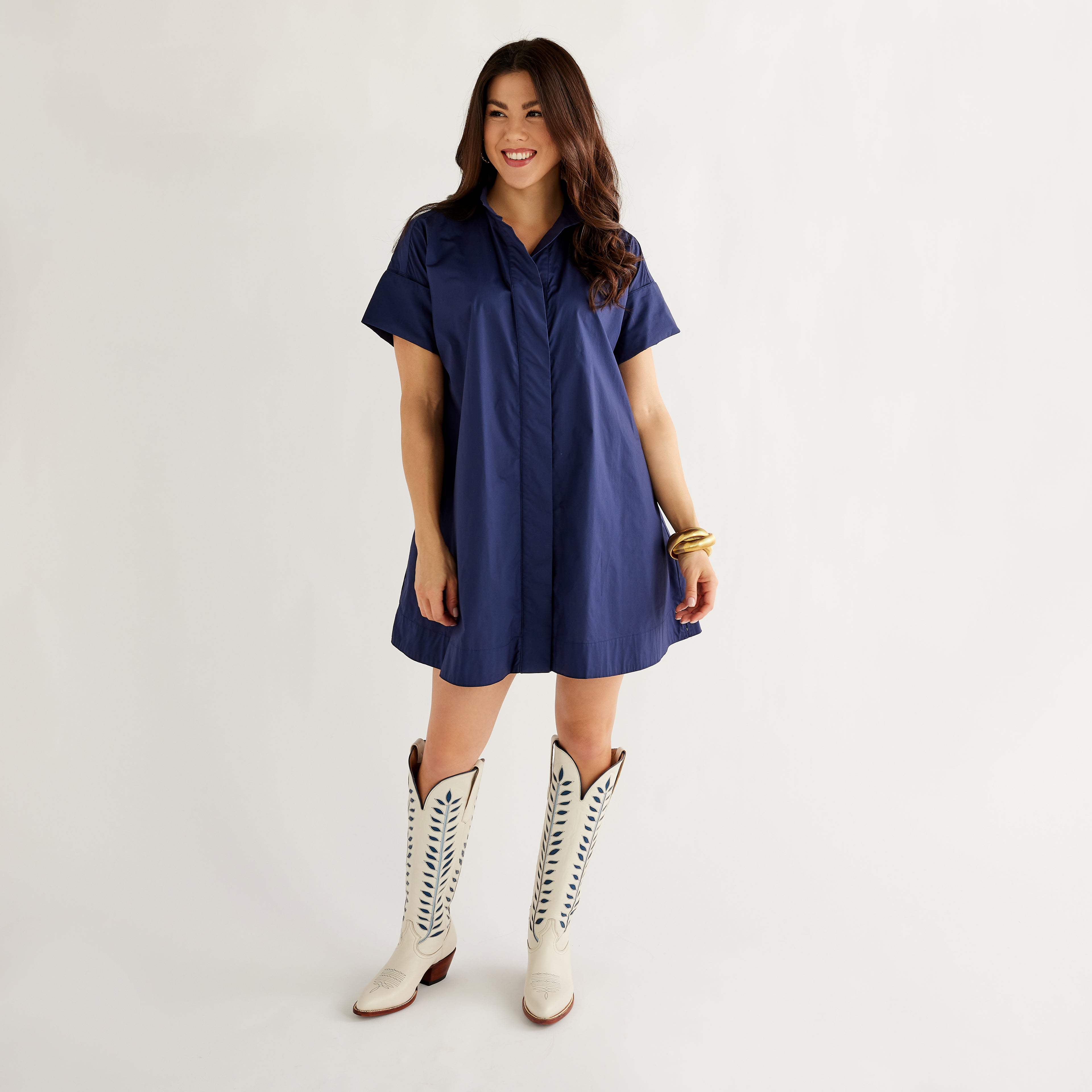 Caryn Lawn Margot Dress Navy