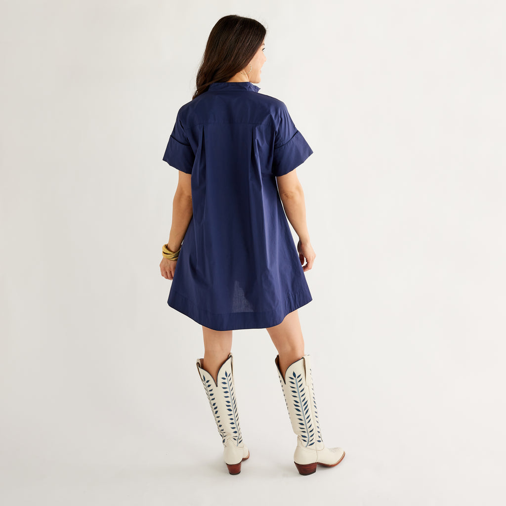 Caryn Lawn Margot Dress Navy