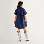 Caryn Lawn Margot Dress Navy